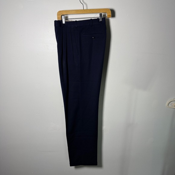 Gianfranco Ruffini Other - Gianfranco Ruffini Vintage Dress Pants Navy Blue 100% Wool Pleats 34x32 Tailored